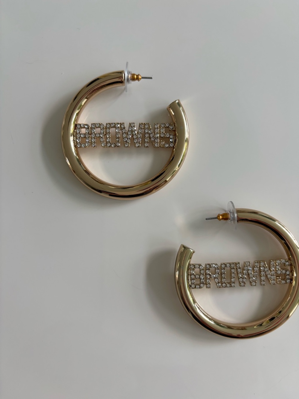 Cleveland Browns Gold Hoop Earrings
